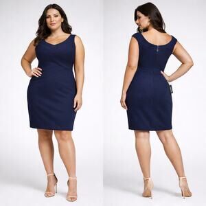 NWT GUESS Navy Asymmetrical Sheath Dress | Size 12